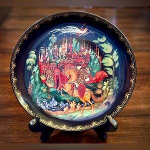 Vintage 1988 Russian Plate: Palekh Ruslan and Ludmila (1st Plate In Production)